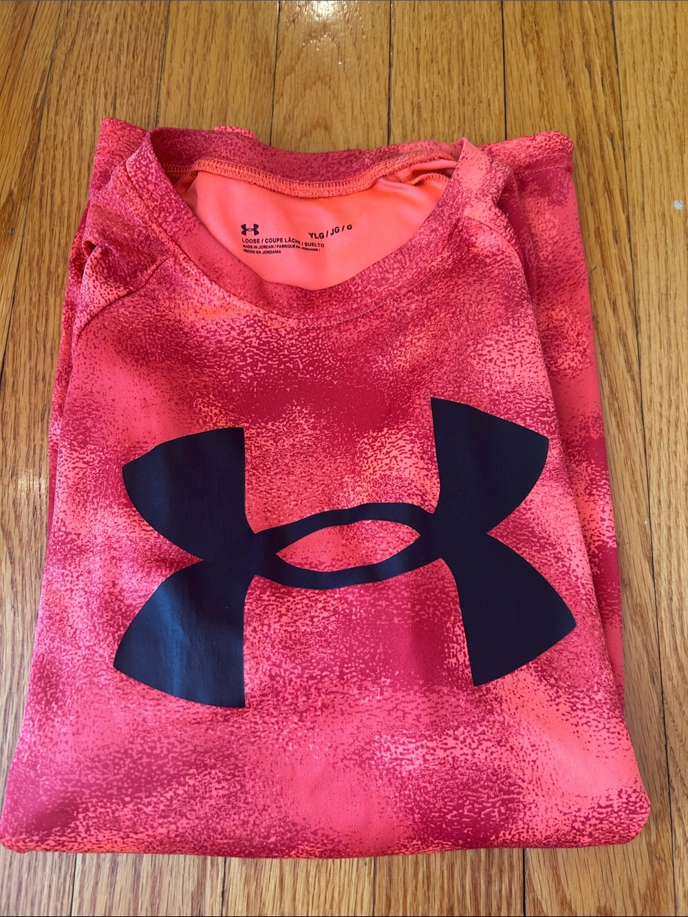 Under Armour Kids Short Sleeve Coral Tee with Black Logo